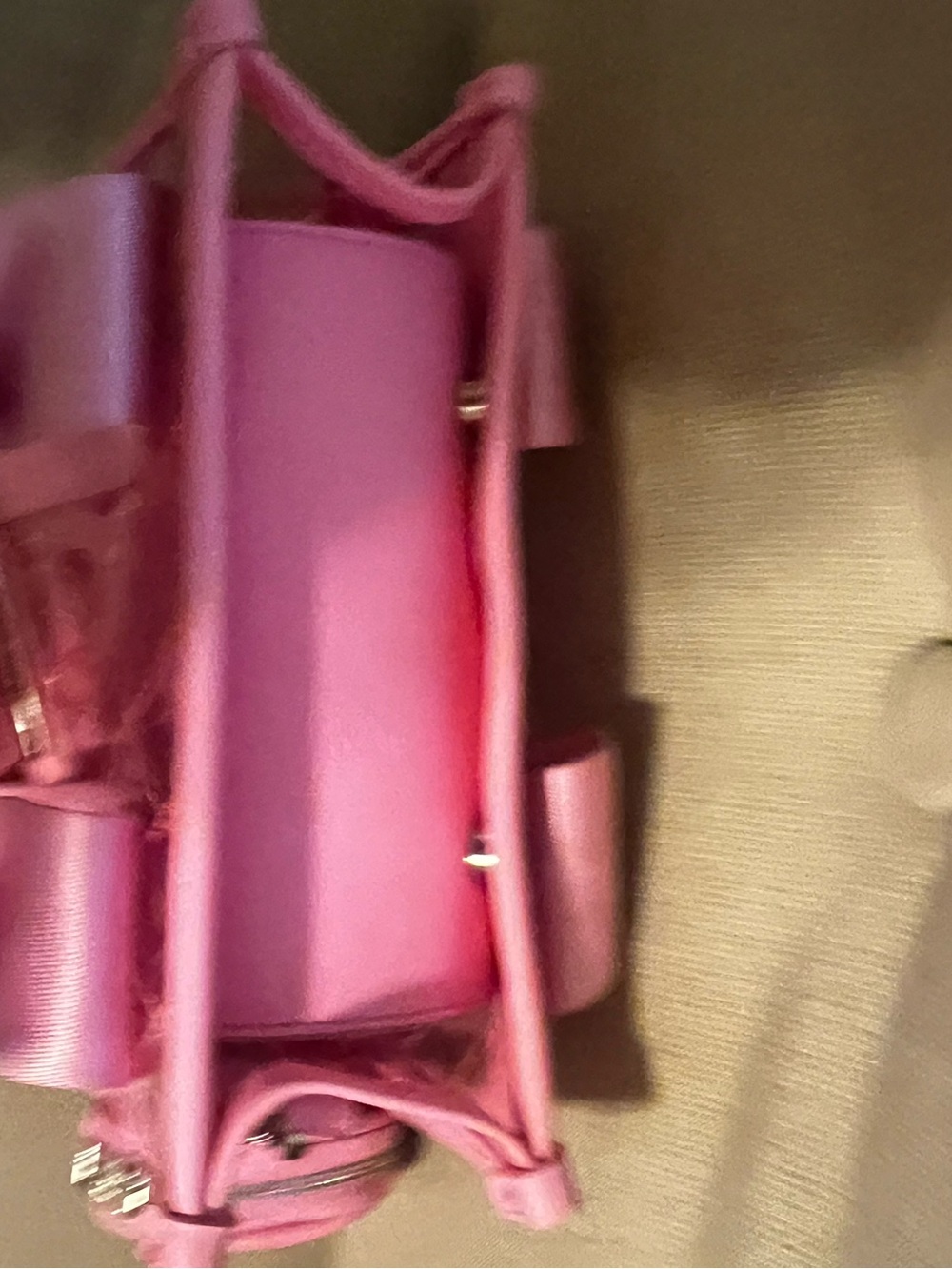 Steve Madden Pink Quilted Clear Crossbody Tote with Branded Strap - Picture 3 of 4
